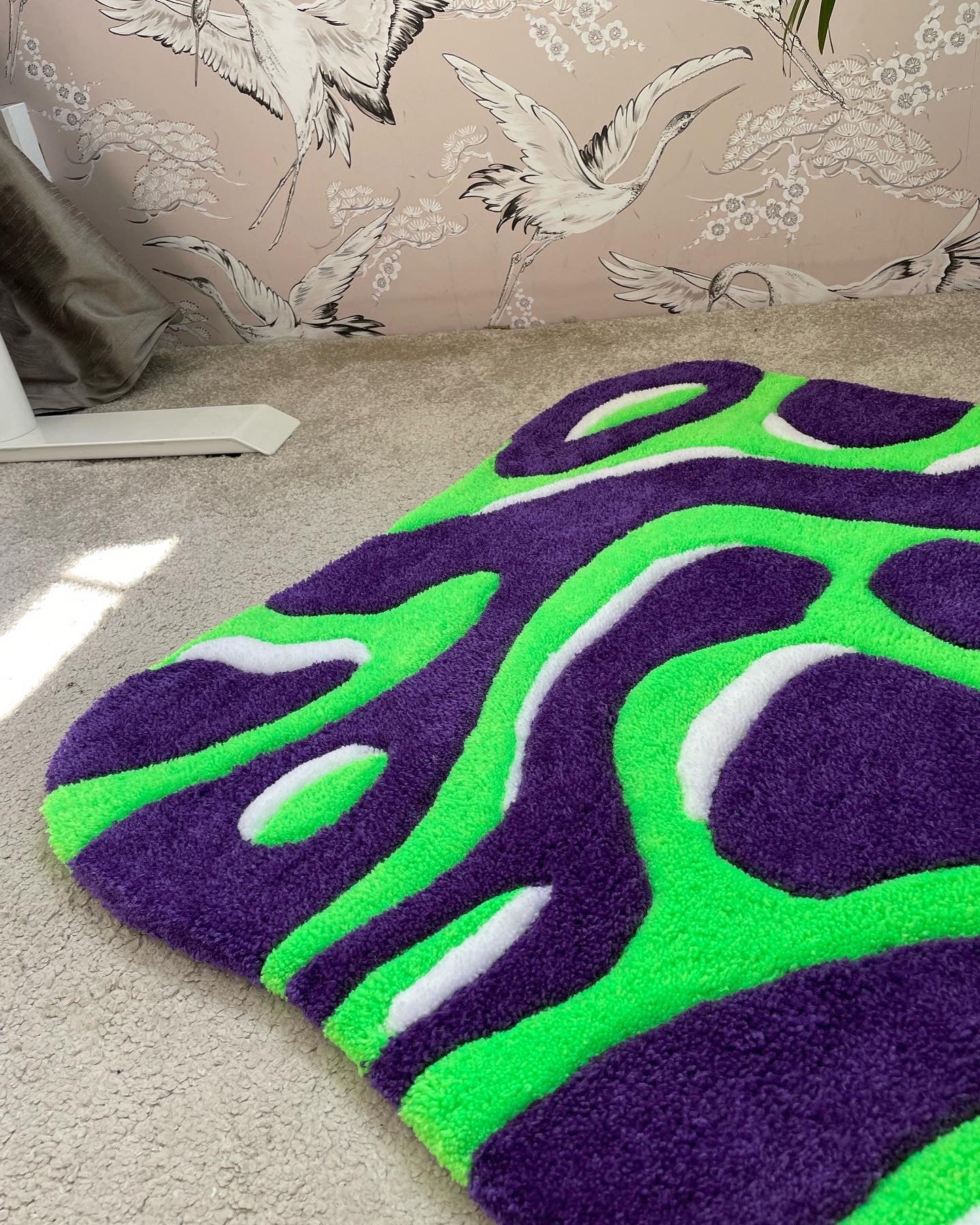 Purple and Green Wavy Rug