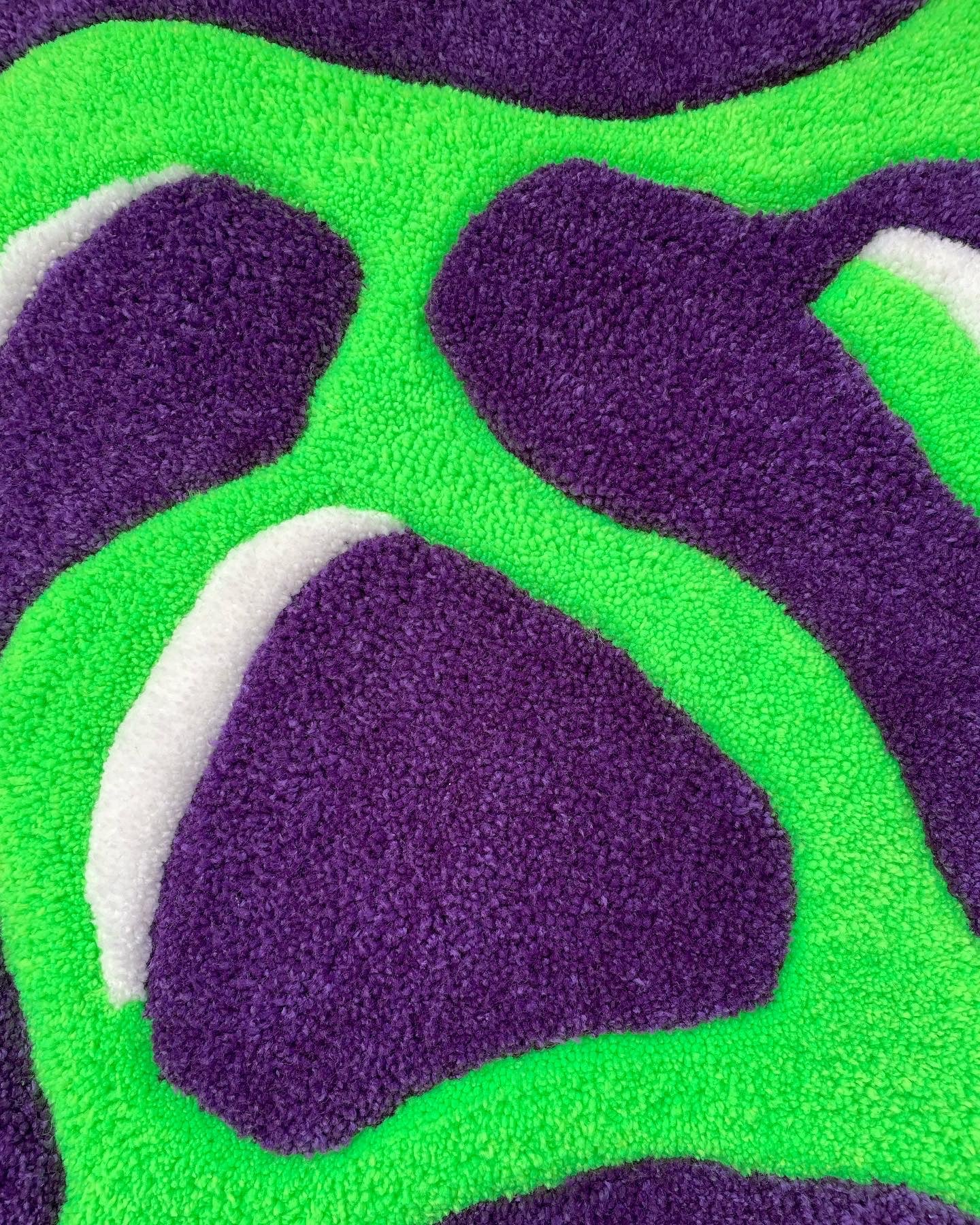 Purple and Green Wavy Rug