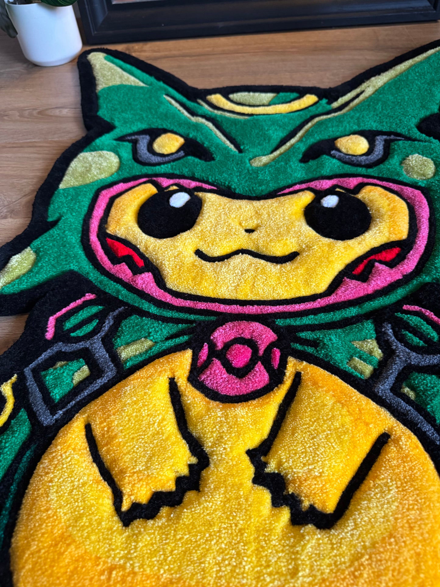 Pikachu Wearing Rayquaza Poncho Rug