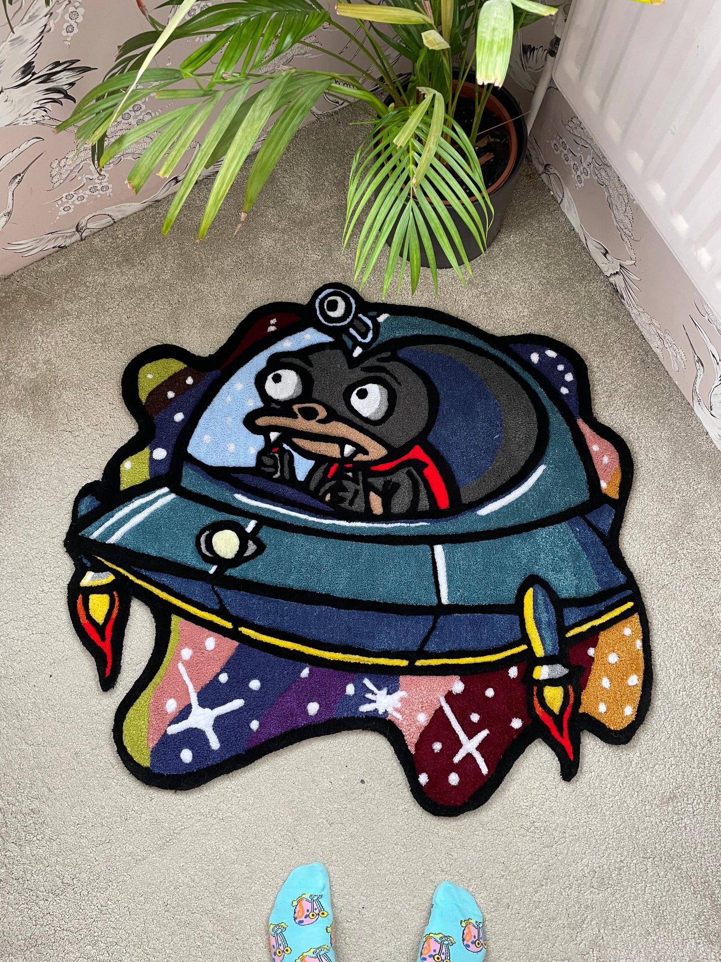 Nibbler Flying Spaceship Rug