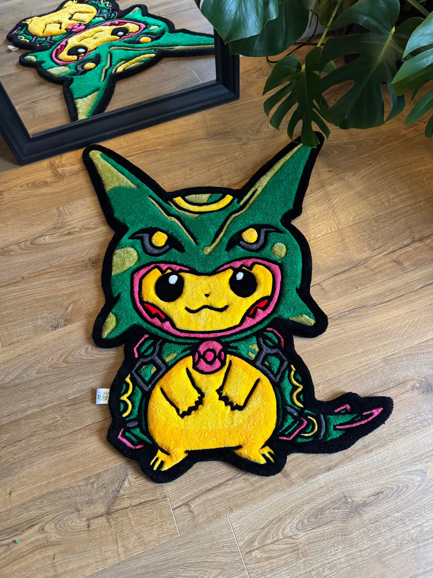 Pikachu Wearing Rayquaza Poncho Rug