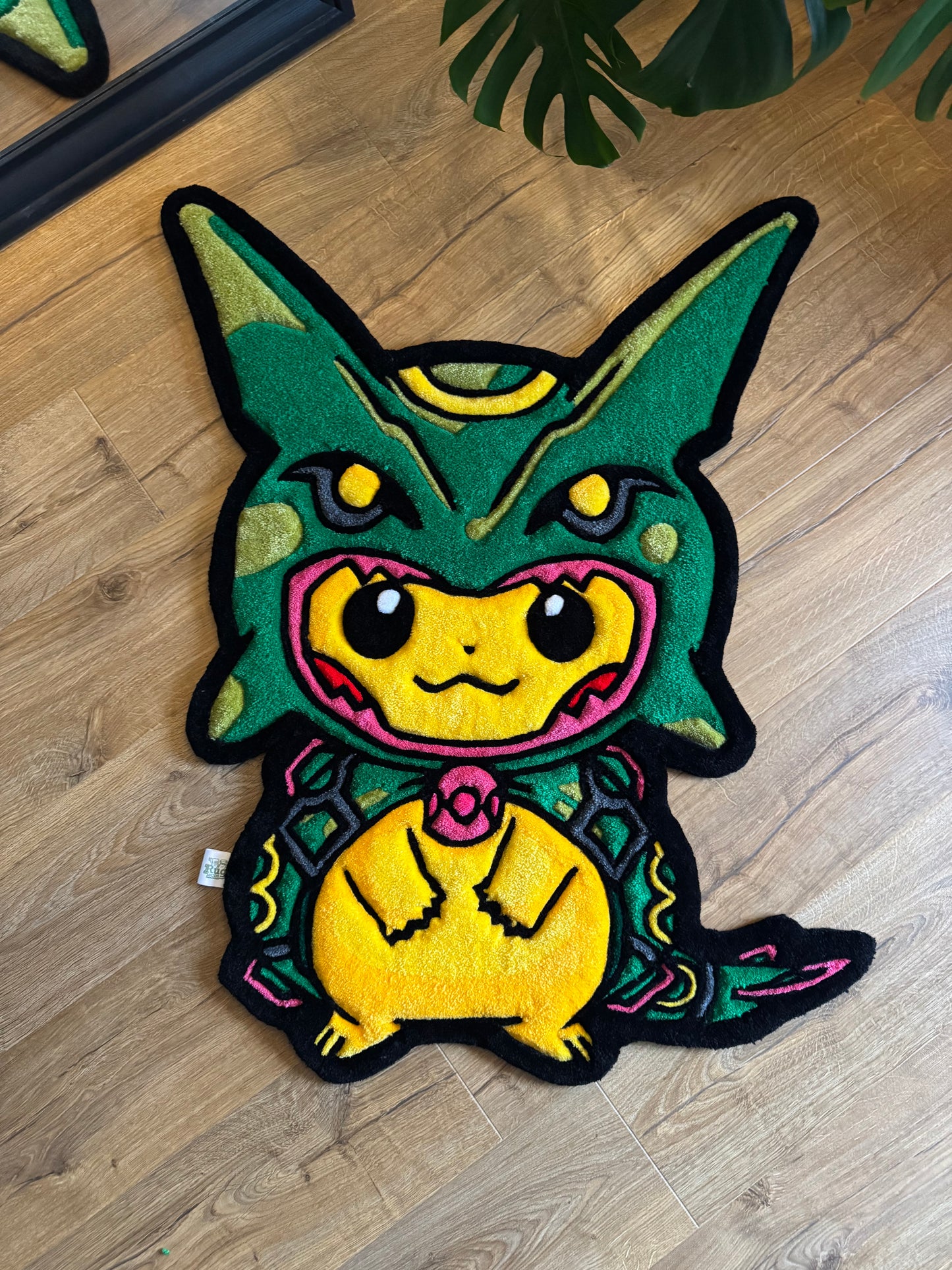 Pikachu Wearing Rayquaza Poncho Rug