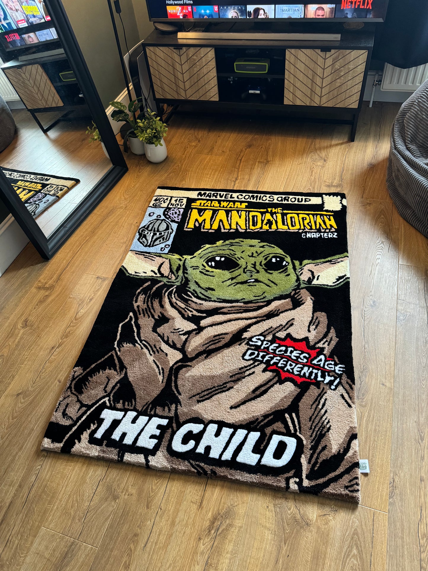 Mandelorian Star Wars Handmade Tufted Rug