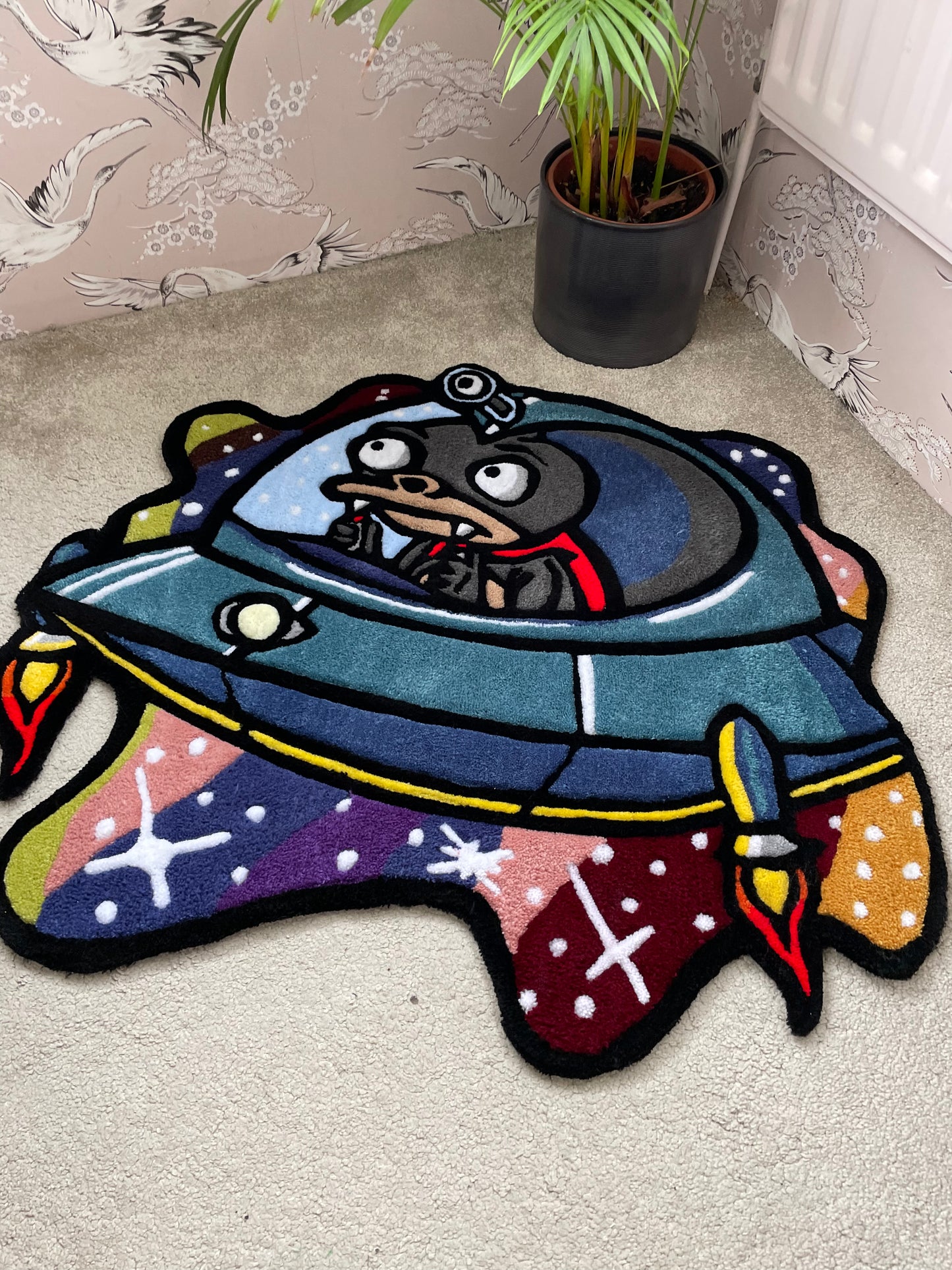 Nibbler Flying Spaceship Rug